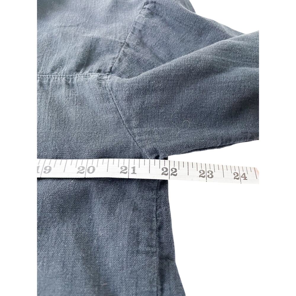 Women's Lurdes Bergada Faded Black Cropped Cotton Button Down Size Large - Picture 3 of 6